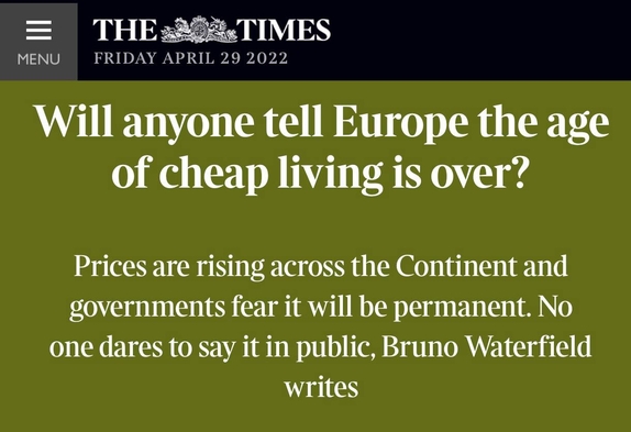 The Times: эпоха дешевой жизни в Европе закончилась